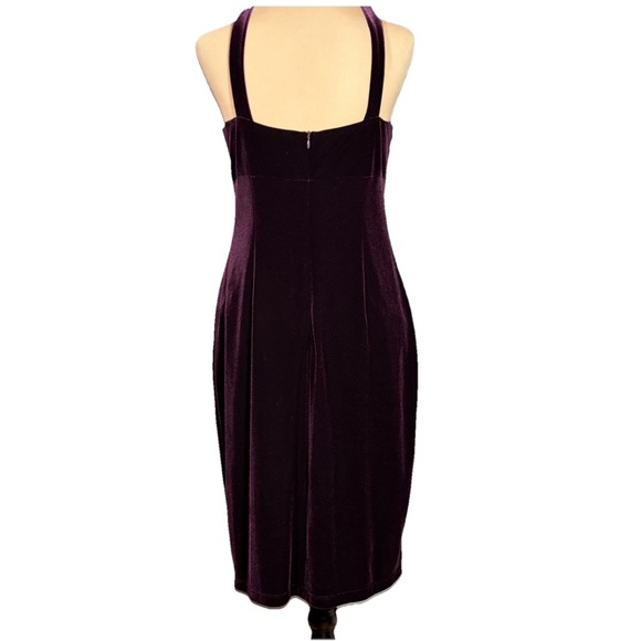 Vintage David Meister Wine Burgundy Velvet Dress Sz 8 USA Made Holiday Party - Picture 2 of 11